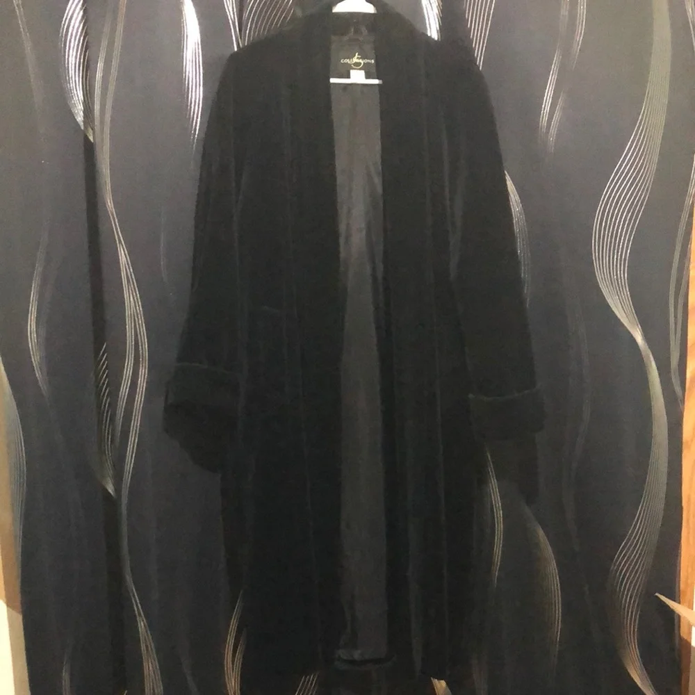 Vintage Black Velvet Evening Coat - Picture 1 of 4